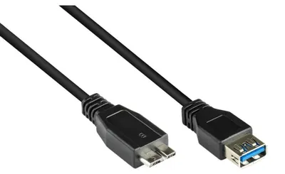 Zdjęcie produktu dla Alcasa 2711-OTG, 0,1 m, Micro-USB B, USB A, USB 3.2 Gen 1 (3.1 Gen 1), Męska/Żeńska, Czarny