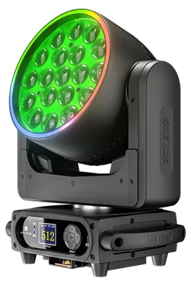 Produktbild von LED Wash Moving Head - 1 Stück - 19x15 W RGBW - Zoom - Beweglicher Kopf - DMX - Bühnenbeleuchtung