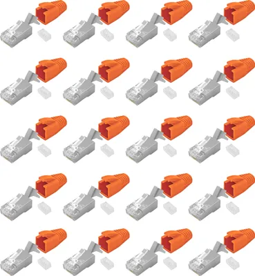 Produktbild von 20x ARLI RJ45 Netzwerkstecker mit Zugentlastung, Einführhilfe und Tülle für Verlegekabel Cat7