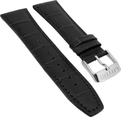 Produktbild von Lotus Watches → Uhrenarmband 26mm Leder schwarz Krokoprägung → 18221