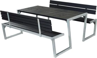 Produktbild von Plus Kombimöbel Zigma 176 x 198 x 73 cm mit 2 Rückenlehnen, schwarz