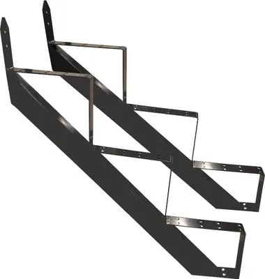 Produktbild von Treppenrahmen 3 stufig Stahl-Treppe Anthrazit Treppenholm Geschosshöhe 53cm