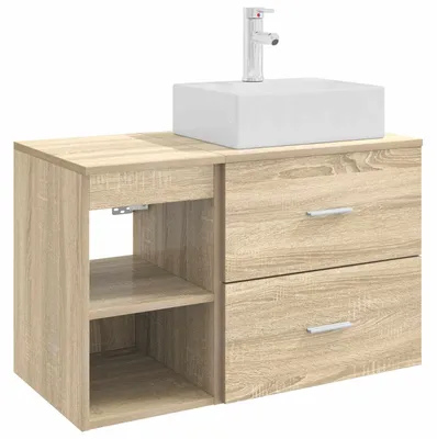 Produktbild von Badezimmermöbel-Set 2 pcs Sonoma-Eiche Holzwerkstoff