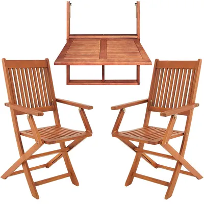 Produktbild von CASARIA® Balkonmöbel Set 2 Personen Holz FSC®-zertifiziert Wetterfest 3-Tlg Klappbar 160kg Belastbarkeit Akazie Balkon Garten Möbel Terrassenmöbel