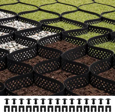 Obrázek produktu pro Štěrková mřížka hloubky 75 mm - Trávníková mřížka 7600x2900 mm - HDPE voštinová mřížka - Propustná geomřížka pro stabilizaci příjezdové cesty - Použití na zahradě, terase, chodníku, parkovacích místech pro karavany