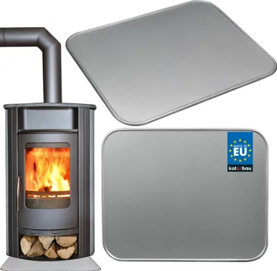 Produktbild von KOTARBAU® Ofen-Bodenblech 595x480 mm Bodenschutz für Feuerstellen Altsilber