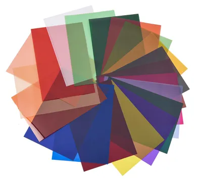 Produktbild von 20-teiliges Farbkorrektur-Gel-Lichtfilterblatt, Farbkorrekturfilter-Kit, farbige Transparenz-Farbfolie, Groesse 50 x 40 cm