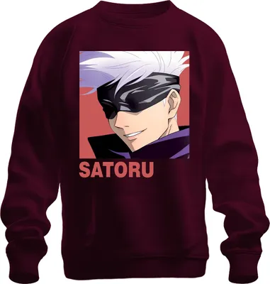 Obrázok produktu pre Jujutsu Kaisen SATORU Gojo Anime Estetika Zaviazané oči Fanúšikovský darček Uni mikina, bordová, XL
