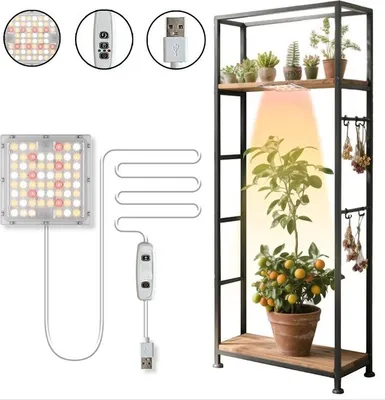 Produktbild von INF LED Pflanzenlampe Deckenleuchte - Vollspektrum mit Timer für Zimmerpflanzen