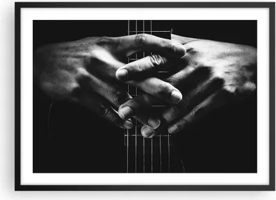 Produktbild von Gerahmtes Poster - Schwarzer Rahmen - Gitarre Musiker Musik - 70x50 cm - Wand Bild - Wanddeko - Wandbilder - Kunstposter - Wandposter - Bilderrahmen - Bilder - Kunstdruck - P2BAA70x50-4960