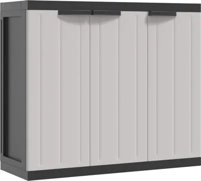 Obrázek produktu pro Zahradní úložná skříň šedá a černá 97 x 37 x 85 cm PP