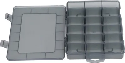 Obrázek produktu pro Vícekomorová krabice na součástky Vyjímatelný dělič Průhledný plast 18 mřížek Skladovací box na šperky Malý