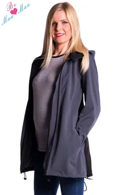 Productafbeelding van MaaMaa zwangerschapsjas, softshell jas - grijs/antraciet
