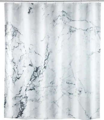 Produktbild von WENKO Dusch Vorhang Onyx Badewannen inkl. Ringe 180x200 Marmor Design Dusche Bad