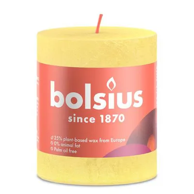 Immagine prodotto di Bolsius Rustik candela a colonna giallo sole 80/68 mm