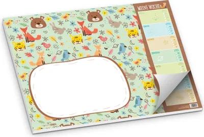 Produktbild von itenga Schreibtischunterlage für Kinder Waldtiere DIN A3 50 Blatt