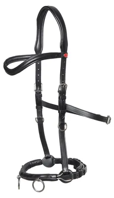 Produktbild von Kieffer Kappzaum Ultrasoft Schwarz mit 3 Ringen , Größe Pferd:VB