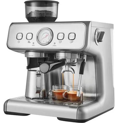 Image de Machine à expresso – Cafetière – Semi-automatique, avec moulin intégré et pompe de 15 bars