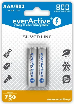 Produktbild von EverActive EVHRL03-800 AAA R03 1,2 V 3,7 V Wiederaufladbare Batterien (2 Stück)
