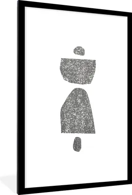 Produktbild von MuchoWow® Gerahmtes Poster Minimalismus - Abstrakt - Design 60x90 cm - Poster mit Schwarzem Bilderrahmen Wandposter Rahmen Foto Bilder - Dekoration - Wandposter Wohnzimmer - Hochwertig
