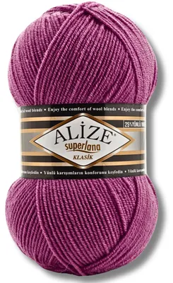 Productafbeelding van Alize 1x 100g Superlana Klasik garen, effen kleur, geschikt voor haken en breien (286)