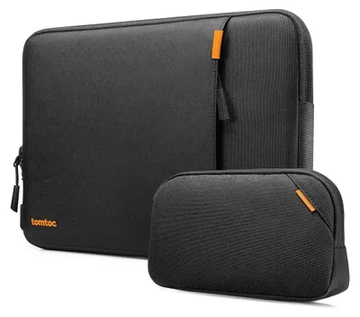 Image de Housse de protection MacBook Pro 14 pouces - Housse rembourrée - Pochette d'accessoires - Noir