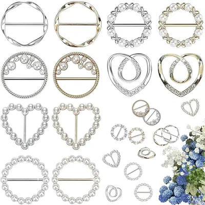 Produktbild von 12 Stück T-Shirt Clip, Clips für Kleidung, Broschen Schal Ring Clip