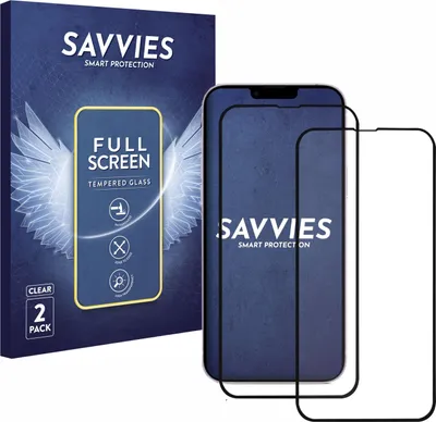Produktbild von 2x Savvies Xtreme Glass 3D Full Cover Schutzglas für iPhone 14 Plus Full Screen (schwarz)