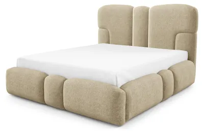 Productafbeelding van Gestoffeerd bed met opbergruimte Puffra Goudstof 120 × 200 cm