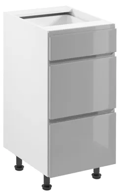 Produktbild von Küchenunterschrank – Unterschrank 40 cm D40S3 – Glanzia – Grau Hochglanz
