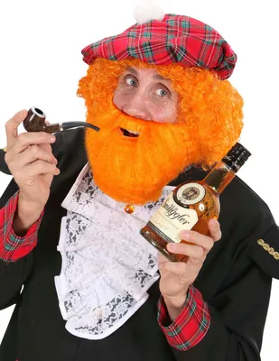 Immagine prodotto di Barba completa finta da ubriacone arancione - Taglia unica