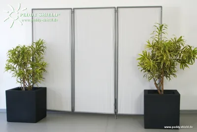 Produktbild von 3er Paravent 170 x 210 cm – Farbe silbergrau