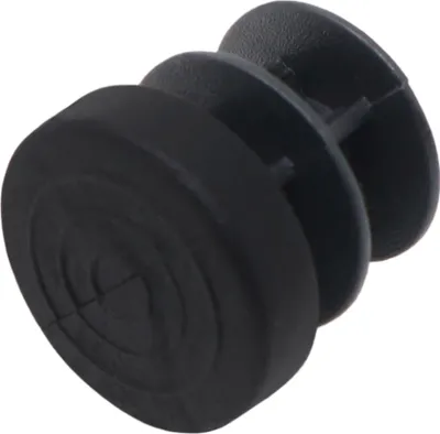 Produktbild von Adsamm® | 32 x Lamellenstopfen / ø 16 mm / Innen ø 12 - 14 mm / Schwarz / rund / Kunststoff-Möbelgleiter für Stahlrohrstühle
