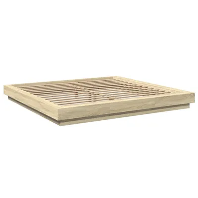 Produktbild von Bettgestell mit LED Sonoma-Eiche 200x200 cm Holzwerkstoff