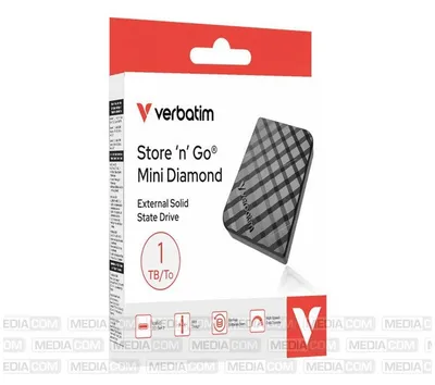 Obrázek produktu pro Verbatim Store 'n' Go Mini Diamond, 1 TB, USB typu C, 3.2 Gen 2 (3.1 Gen 2), 1000 MB/s, Černá