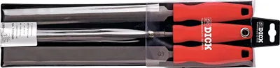 Immagine prodotto di F.DICK Feilen-Satz, 3-teilig (Hieb 1; Länge 250mm; Kunststoff; in Plastiktasche)