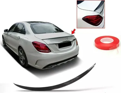 Image de Spoiler arrière Lèvre de spoiler Pour Mercedes Benz Classe C W205 Lèvre noir brillant