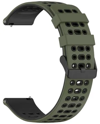 Produktbild von Uhrenarmband, Silikonmaterial, verstellbare Länge, THdc-armegrün schwarz, 22mm