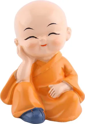 Obrázek produktu pro Ozdoba z pryskyřice Čtyři malé figurky buddhistických mnichů Dekorace do auta a domácnosti