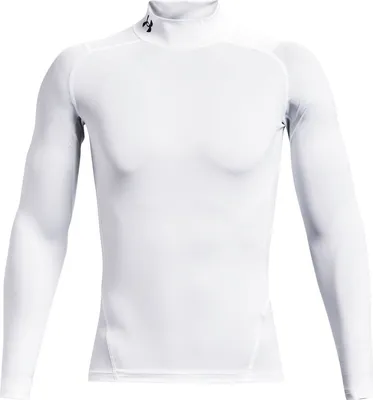Image de Under Armour Men's HeatGear® Armour Mock Long Sleeve - 1369606, Couleur:Blanc, Textile:S