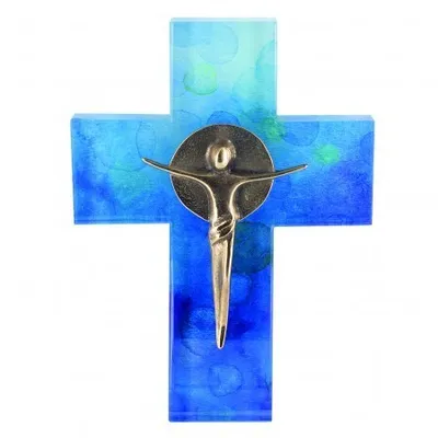 Produktbild von Wandkreuz Kreuz mit Corpus Glas 18 x 13 cm