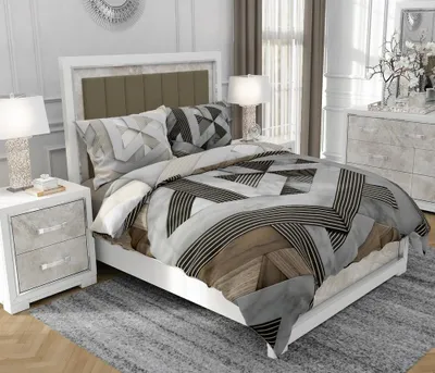 Produktbild von Bettwäsche 200x220 cm + 2x70x80 cm, 3-teilig, 100% Baumwolle, Satin, Reißverschluss, Beige - SOVIO | So.9072