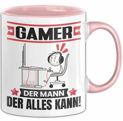 Produktbild von Gamer Tasse Geschenk für Gamer Der Mann Der Alles Kann Geschenkidee zum Geburtstag (Rosa)