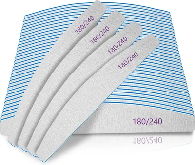 Zdjęcie produktu dla Zestaw pilników do paznokci 50 sztuk, gradacja 180/240, zmywalne, do paznokci naturalnych