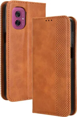 Produktbild von Motorola Moto G55 Hülle - Coverup Vintage Style Klapphülle - Braun