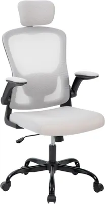 Zdjęcie produktu dla Ergonomiczne krzesło biurowe, krzesła siatkowe o wysokim oparciu z regulowanym zagłówkiem i podparciem lędźwiowym, wygodne obrotowe krzesło komputerow