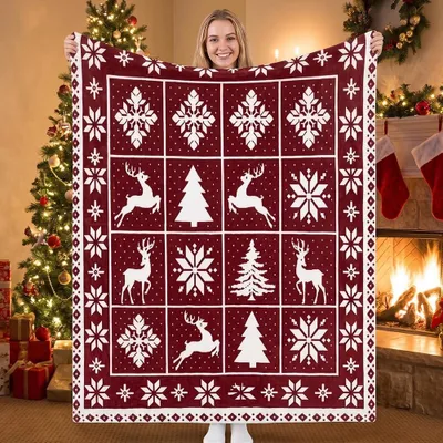 Obrázok produktu pre Mäkká vianočná deka z flísu, 100 x 150 cm