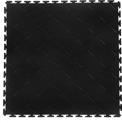 Immagine prodotto di Pavimentazione in PVC per garage, magazzini, palestre ECO - T LOCK - DIAMOND - 498x498x6,5 mm nero