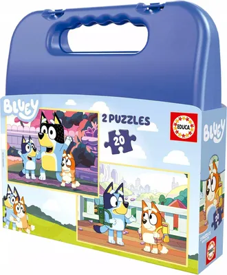 Produktbild von Educa - 2er Set Bluey Kinderpuzzle mit 20 Teilen. Gre: 28 x 20 cm. Empfohlen fr Kinder ab 4 Jahren (19966) EDUCA