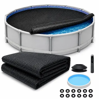Immagine prodotto di Mucola liner per piscina telo solare riscaldamento piscina telo solare riscaldamento calore piscina da incasso piscine piscine a montaggio rapido piscina parete in acciaio - nero Ø 366cm